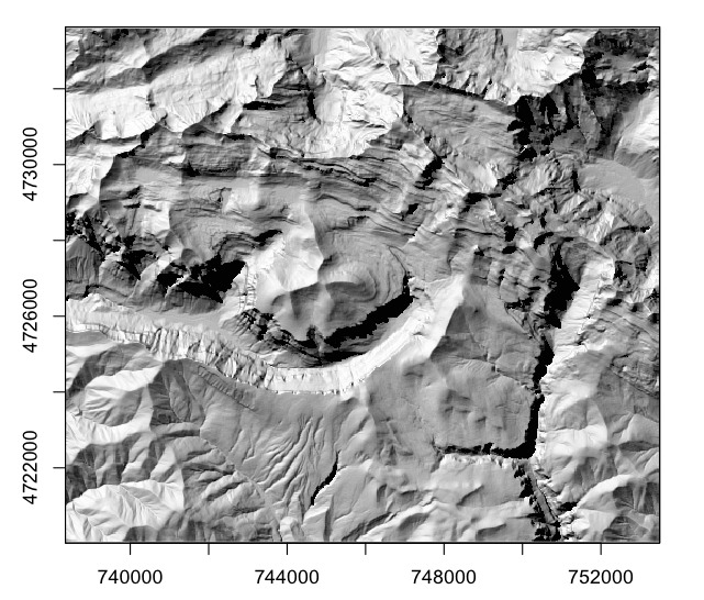 hillshading mountain terrain