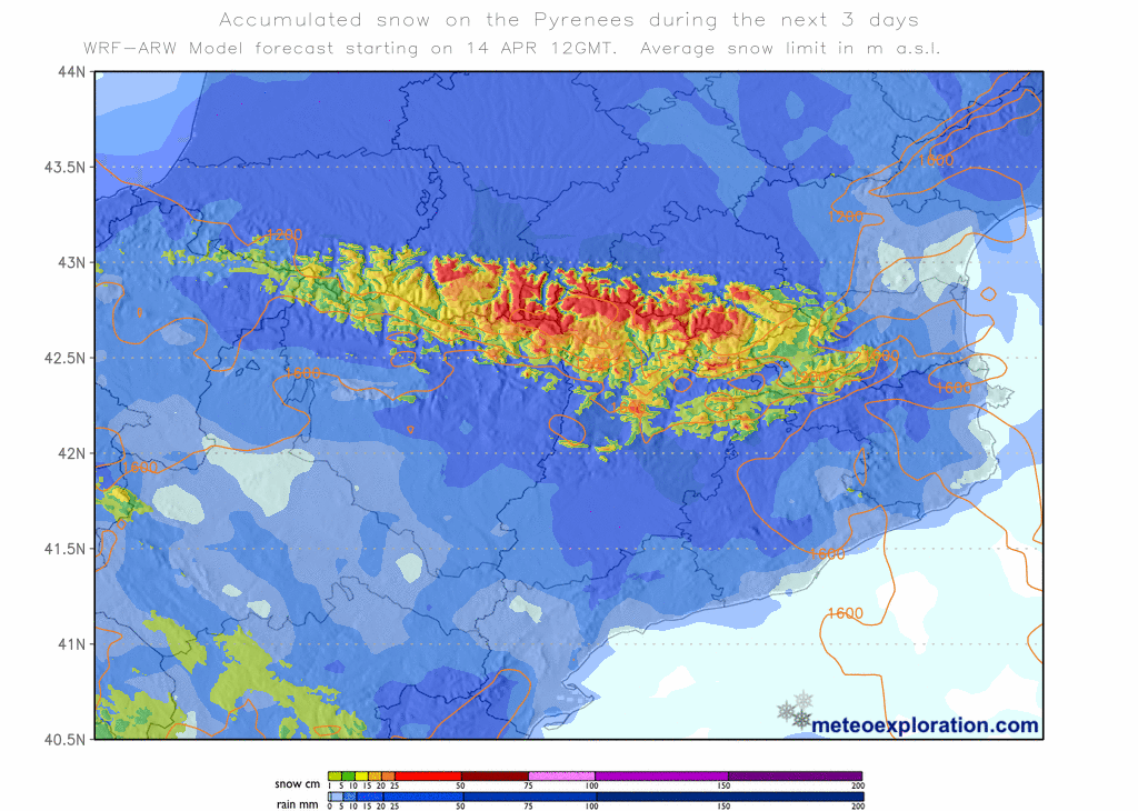 Alps snow forecast #snow #ski (Ninsori prognozate în Alpi)