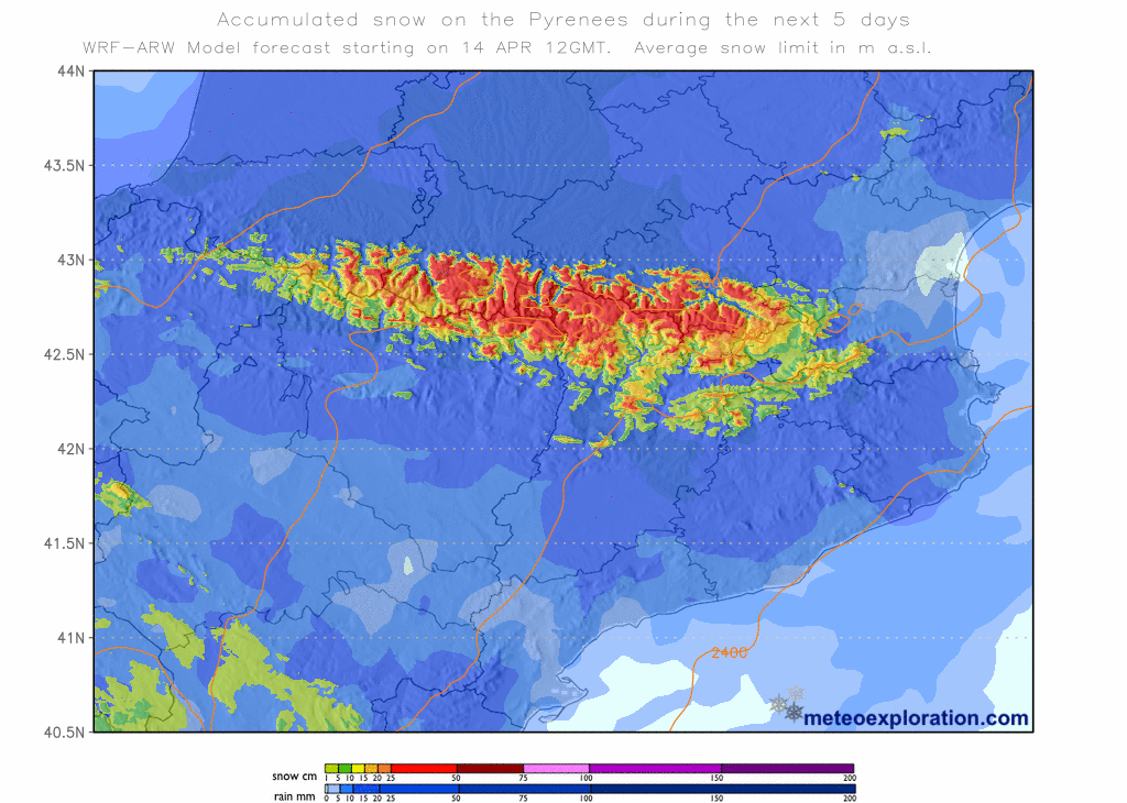 Alps snow forecast #snow #ski (Ninsori prognozate în Alpi)